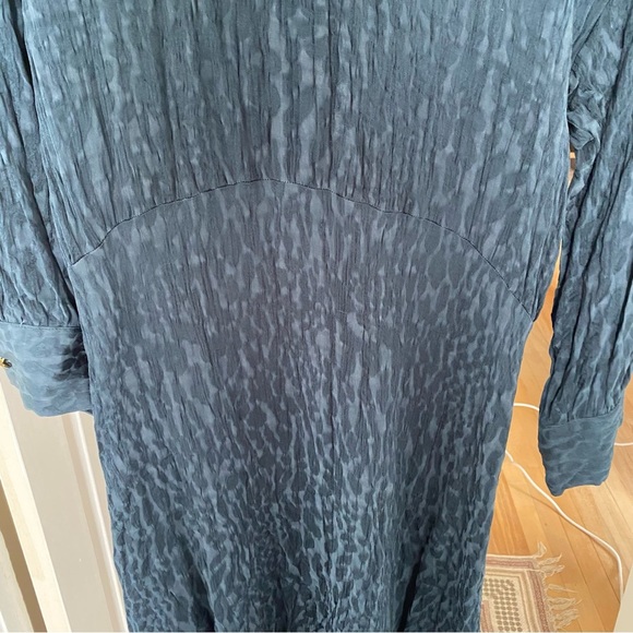Zara Leopard Print Crinkle Long Sleeve Dress - Picture 5 of 7
